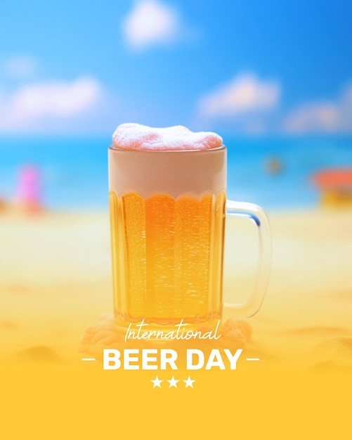 Photo international beer day poster design