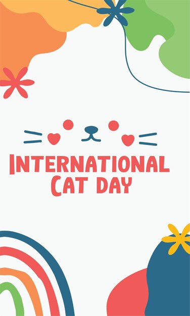 international cat day banner social media post vector design