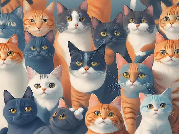 International cat day illustration background design ai generated