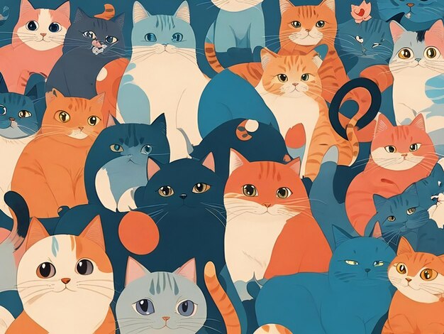 International cat day illustration background design ai generated