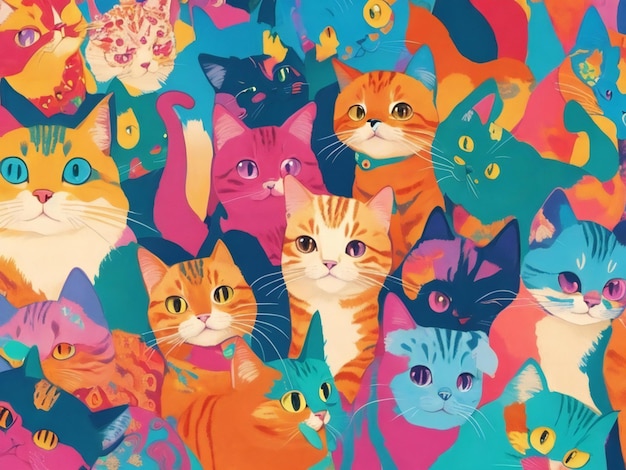 International cat day illustration background design ai generated