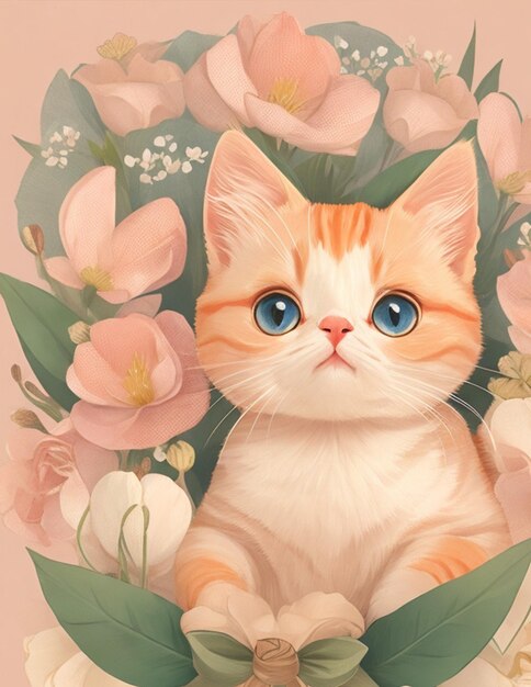 Фото Международный день кошек иллюстрация кошачий рисунок