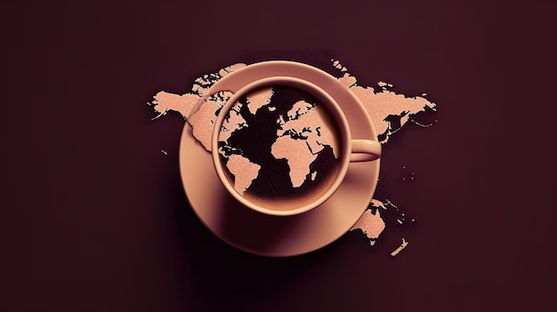 International coffee day background generates coffee and coffee shop cartoon illustrationsAI genera