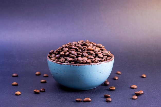 International coffee day concept Bowl overflowing with coffee beans