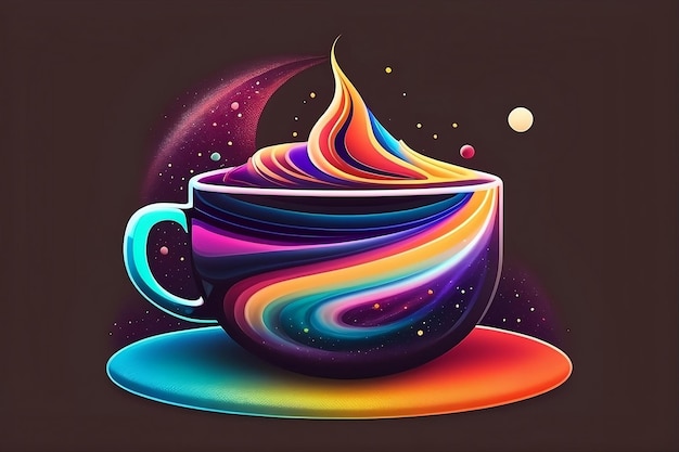 International Coffee Day Concept Logo Design Art AI Generative Illustration Digital Art