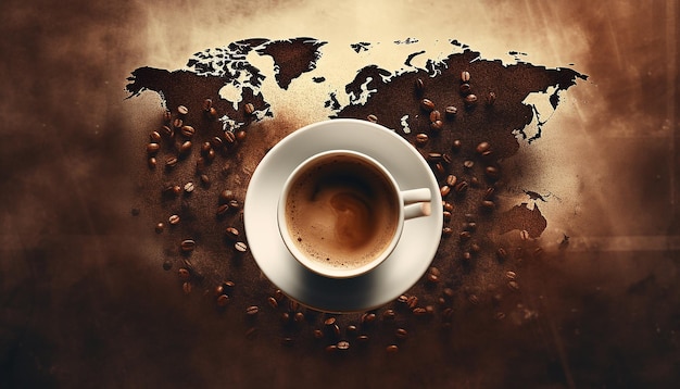 Foto fotografia editoriale creativa della giornata internazionale del caffè