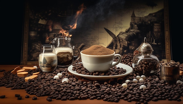 International coffee day creative editorial photography