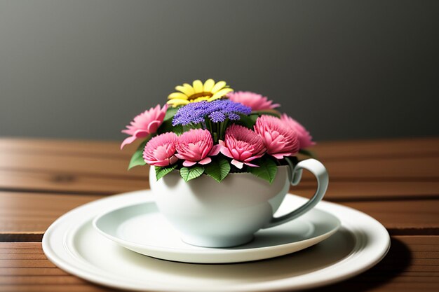 Photo international coffee day delicious coffee and beautiful flowers romantic wallpaper background