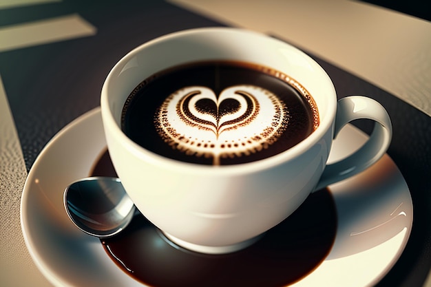 Photo international coffee day delicious coffee beautiful latte decoration business afternoon tea drinks