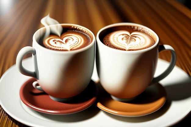 International coffee day Delicious coffee beautiful latte decoration Business afternoon tea drinks