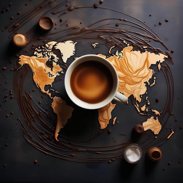 international coffee day flat illustration