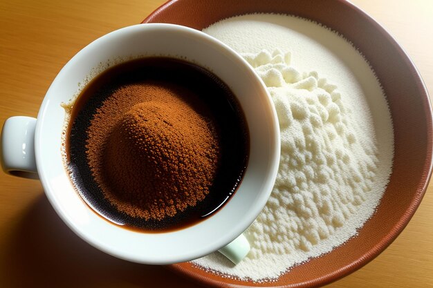 写真 国際コーヒーデー 手挽きのコーヒー豆の粉末でコーヒードリンクを淹れ、おいしい味わいに