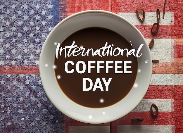 Photo international coffee day of hearts in beverage