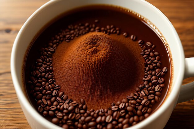 International coffee day High quality coffee beans are ground for delicious coffee