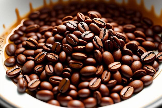 International coffee day high quality coffee beans are ground for delicious coffee