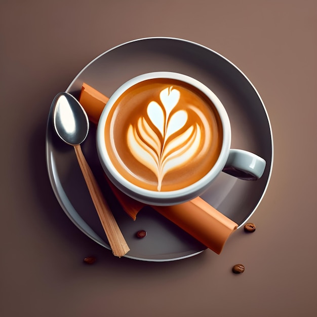 Логотип и дизайн фона Международного дня кофе