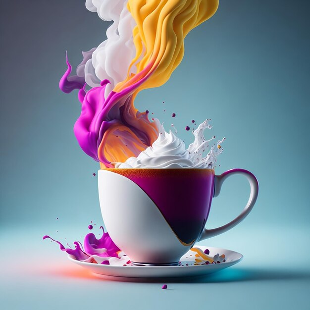 Photo international coffee day with colorful coffee mug