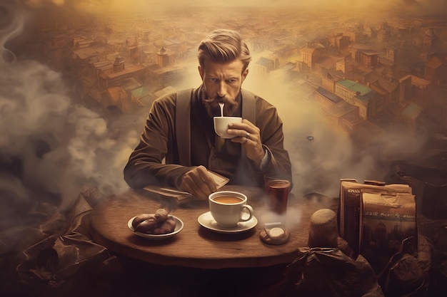 International Coffee Day with a man