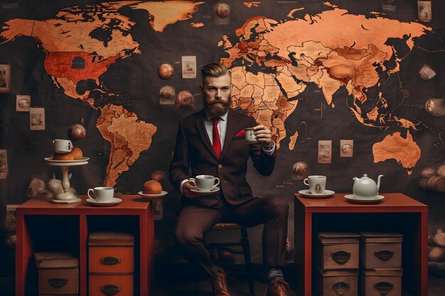 International Coffee Day with a man