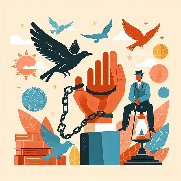 Photo international day for the abolition slavery background vector illustration