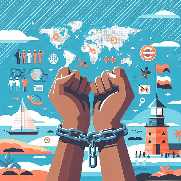 Photo international day for the abolition slavery background vector illustration