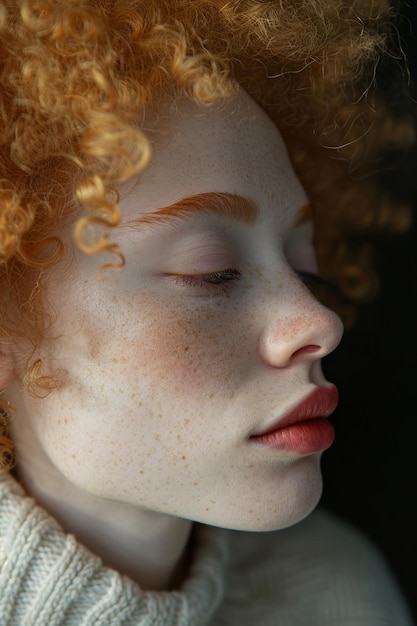 International Day against Albinism Stylish Portrait of an albino girl