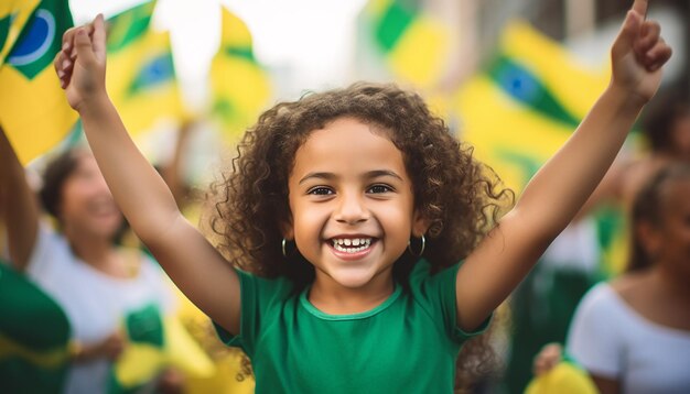 브라질 국제의 날 행복하고 축하 초상화 사진 국경일 축하 일