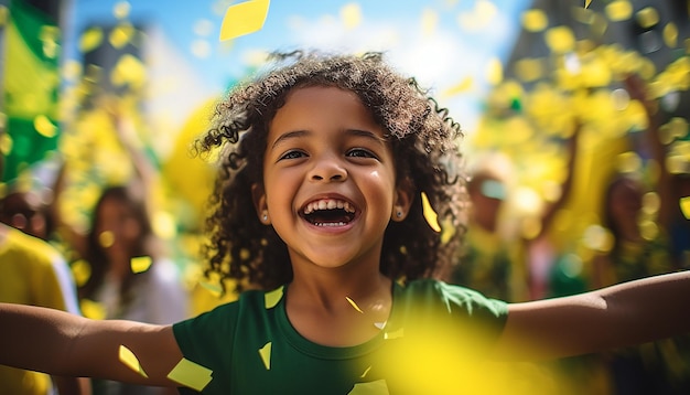 ブラジル国際デーの幸せとお祝いのポートレート写真撮影建国記念日のお祝い