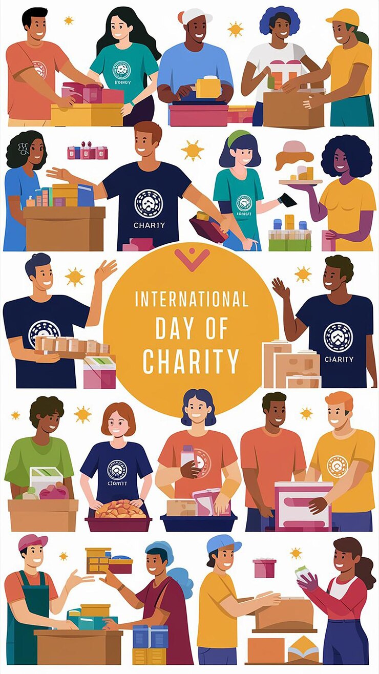 International day of charity flat design illustration
