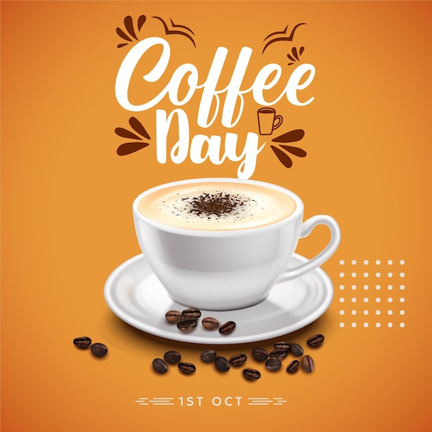 International day of coffee in flat design