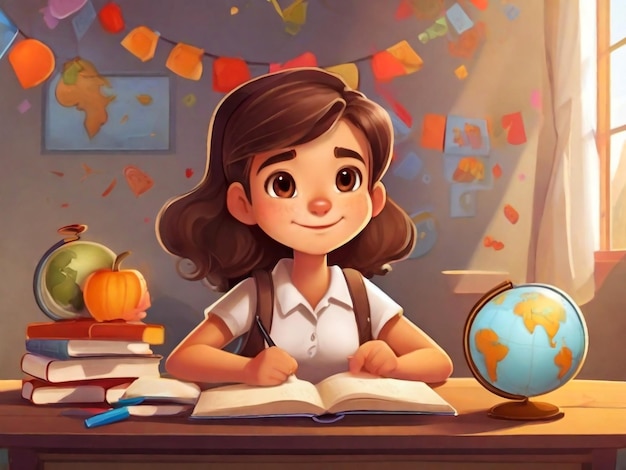 International day of education in cartoon style