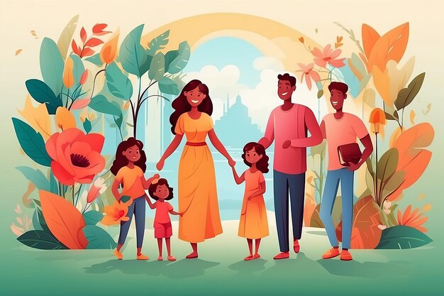 International day of families illustration background