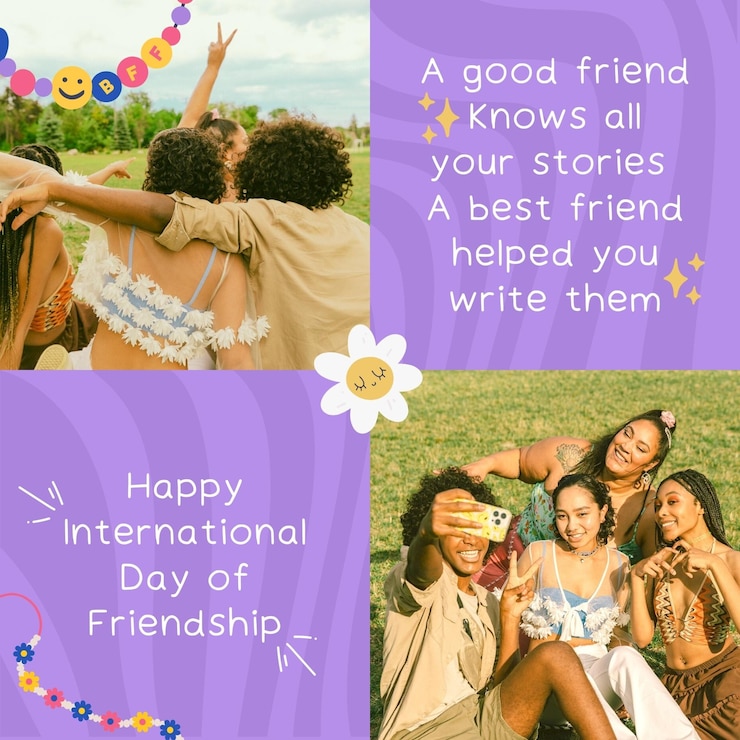 Photo international day of friendship poster template