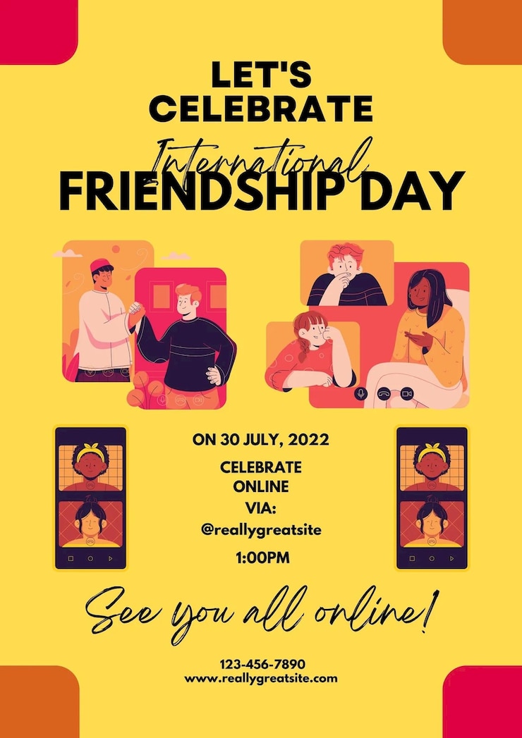 Photo international day of friendship poster template