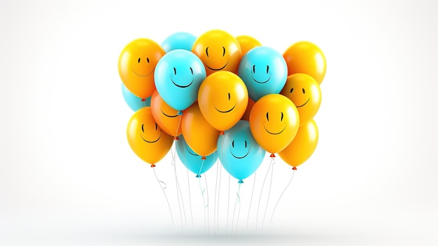 International Day of Happiness isolated on white background Generative ai