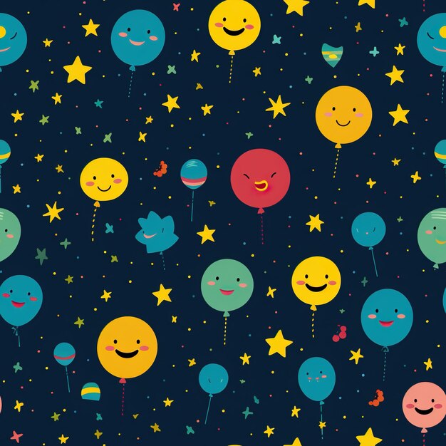 Photo international day of happiness style seamless pattern