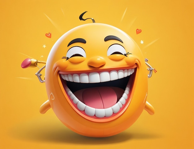 Photo international day of happiness with laughing emoji