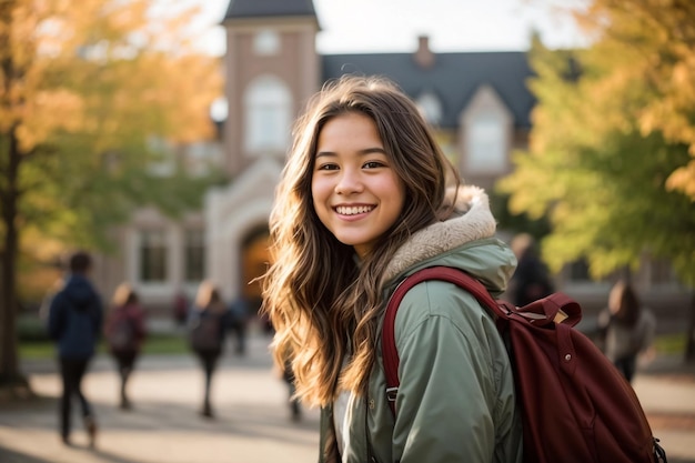 写真 国際教育デーの祝い 大学キャンパスで勉強する若者