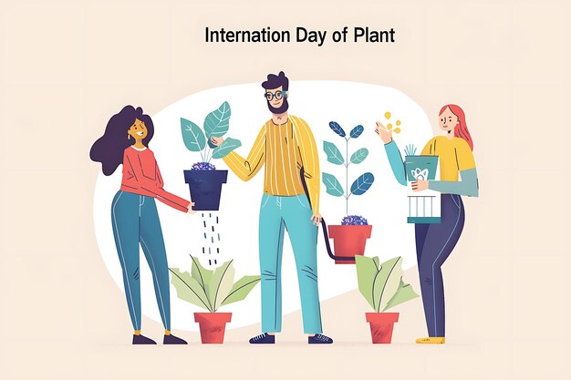 国際植物保健の日 活発なベクトルイラスト