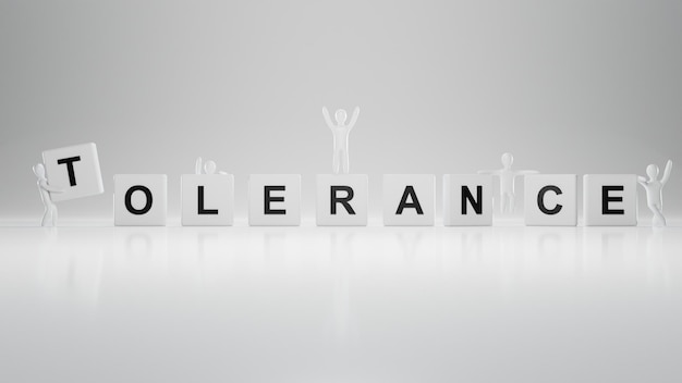 International Day for Tolerance, minimalist, stickman. 3d rendering