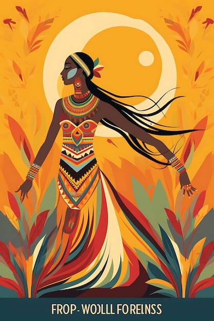 世界の先住民族の日 インディゲヌ カラフルな国際ポスターステージ