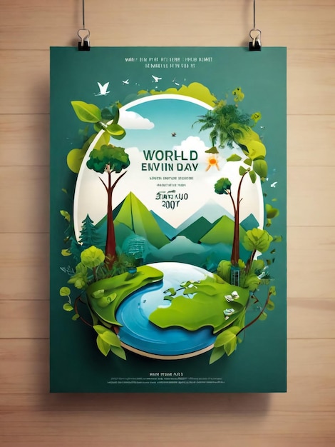 The international Earth day celebration Save earth Illustration brochure design vector template