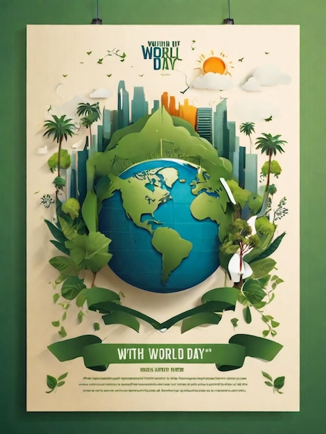 국제 지구의 날 축하 지구를 구하라 일러스트레이션