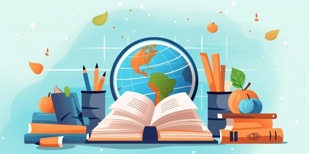 Photo international education literacy day background illustration