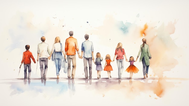 International Family Day 15th May Watercolor style Generative AI