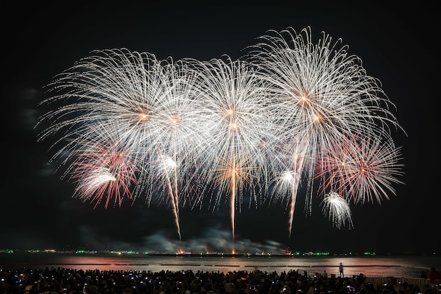 International fireworks at Pattaya International Fireworks Festival november 2021 in PattayaThailand