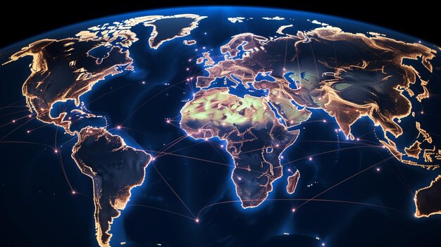 Rotte di volo internazionali sopra la terra