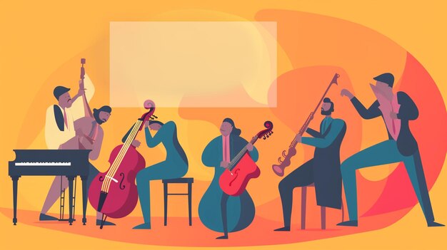 Photo international jazz day background with watercolor illustration