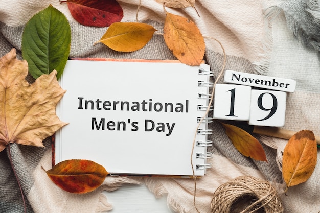 International Men's Day with autumn leaves