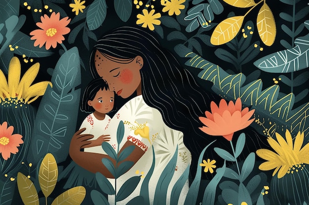 Цифровая иллюстрация Международного дня матери